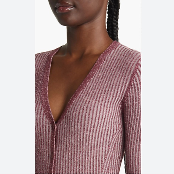 NWOT RAG & BONE Alexis Long Sleeve Rib Knit V-Neck Sweater Mini Dress - Picture 2 of 13